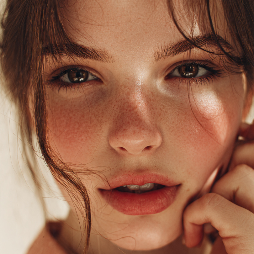 beautiful german woman with sensitive rosy