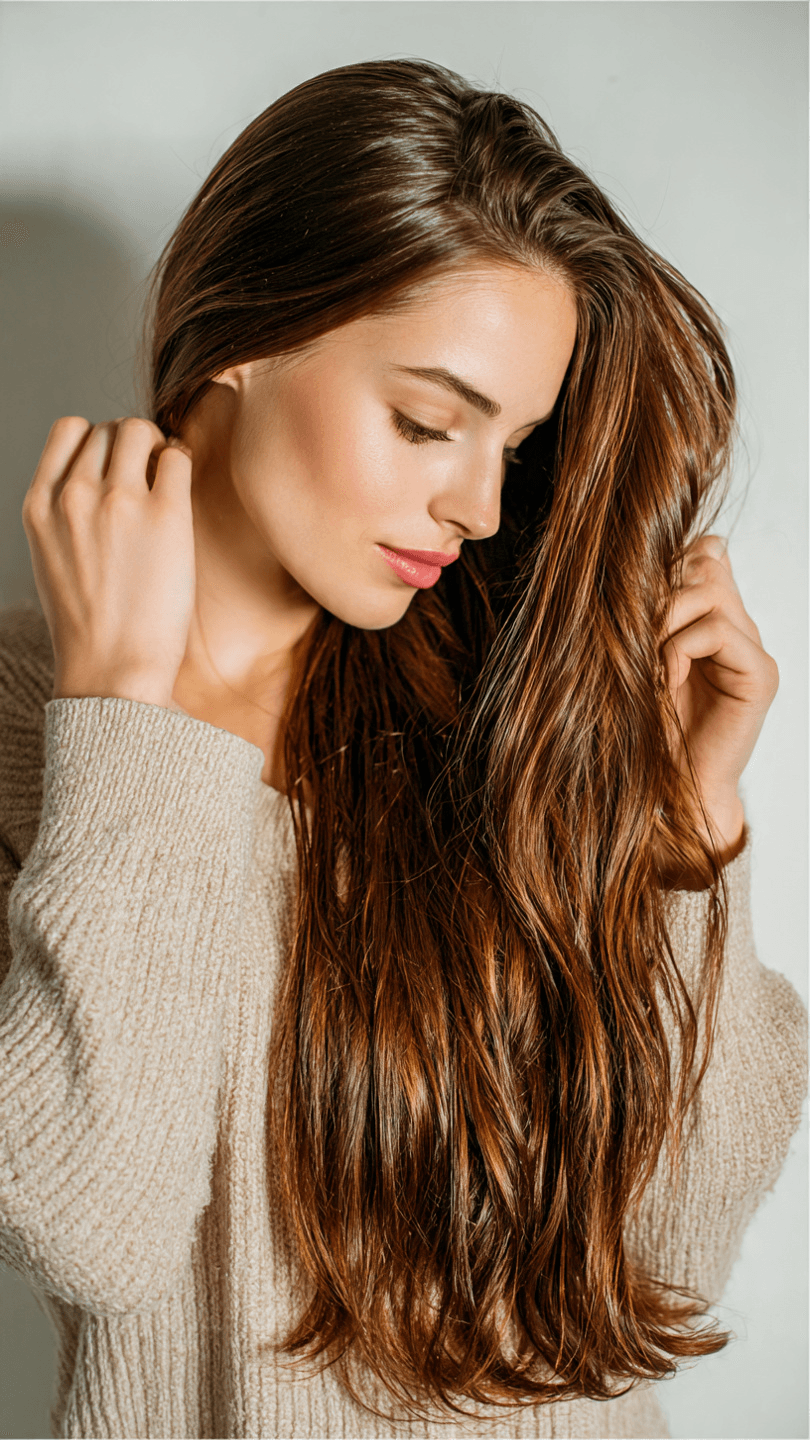Die besten Haaröle für trockenes Haar 2026 ✨ beautiful woman applying almond oil to