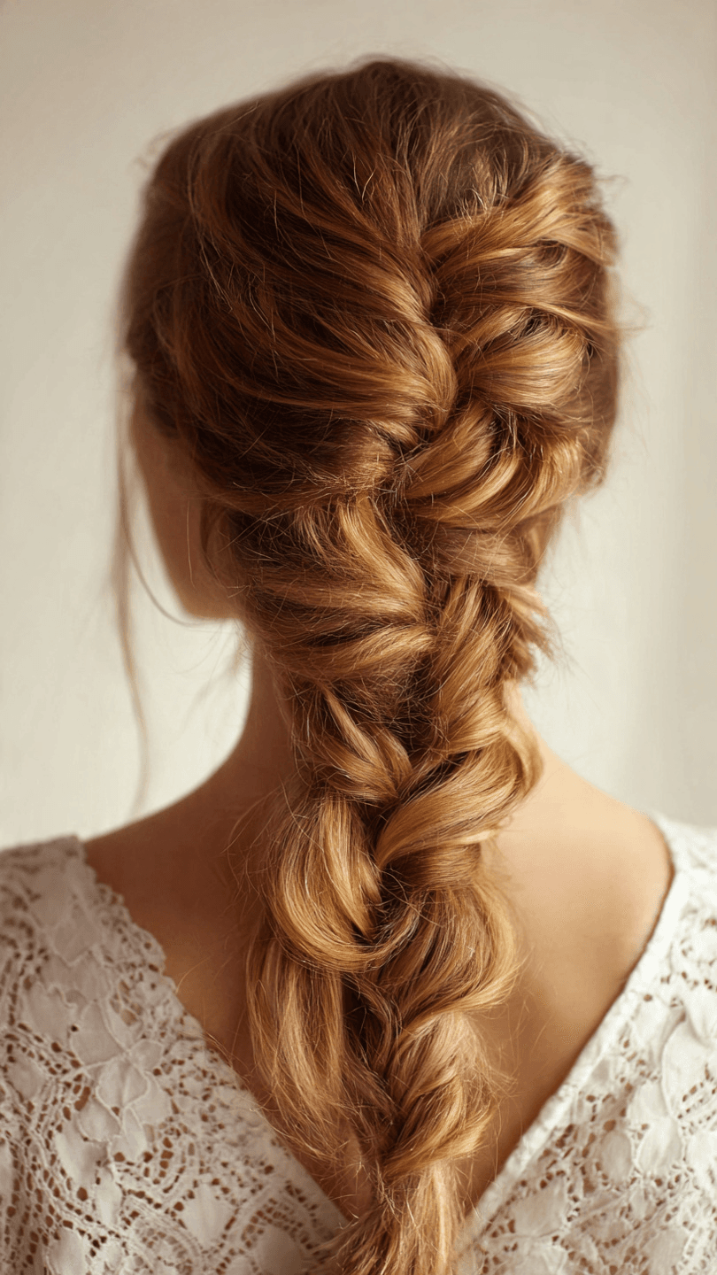 beautiful woman with elegant french braid
