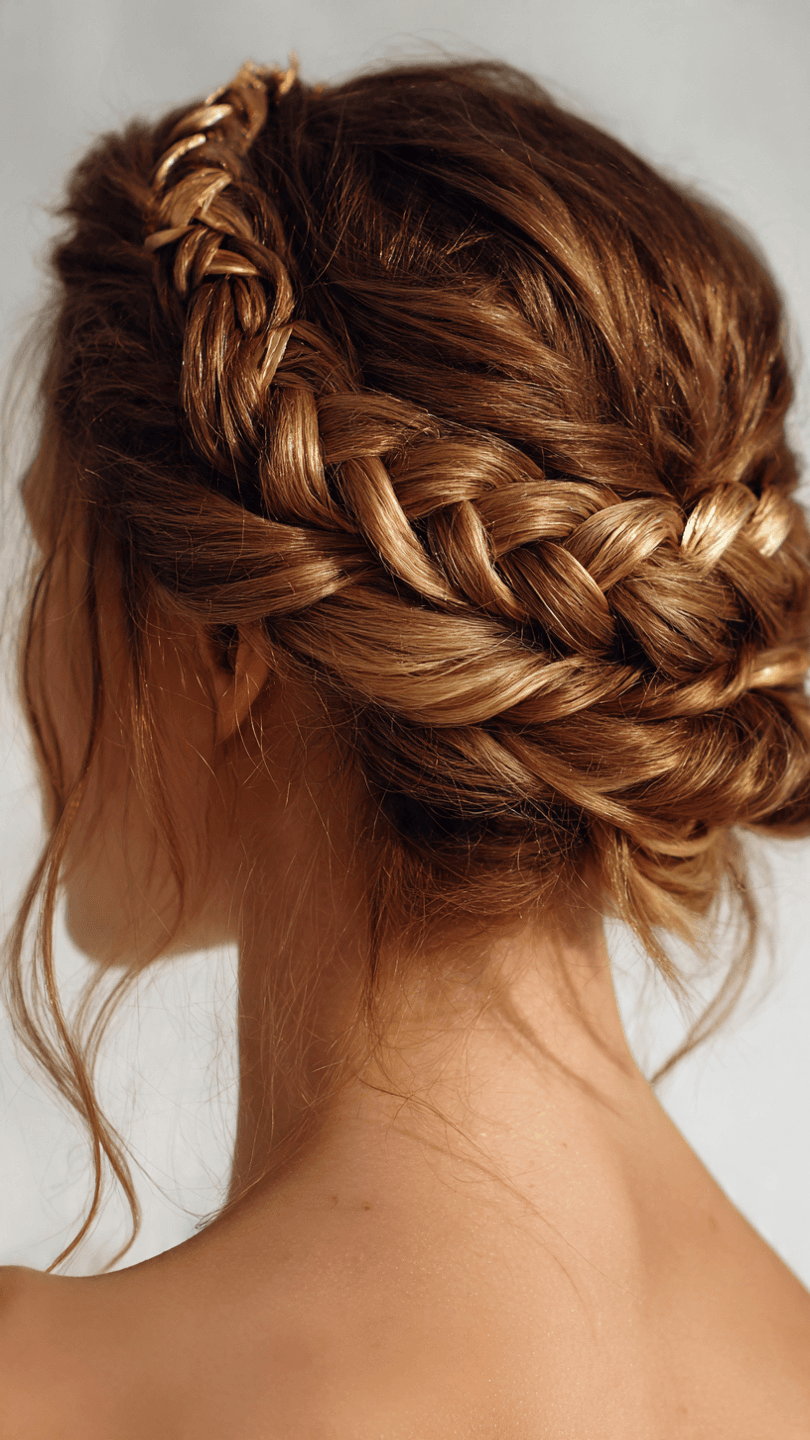 beautiful woman with rope braid crown