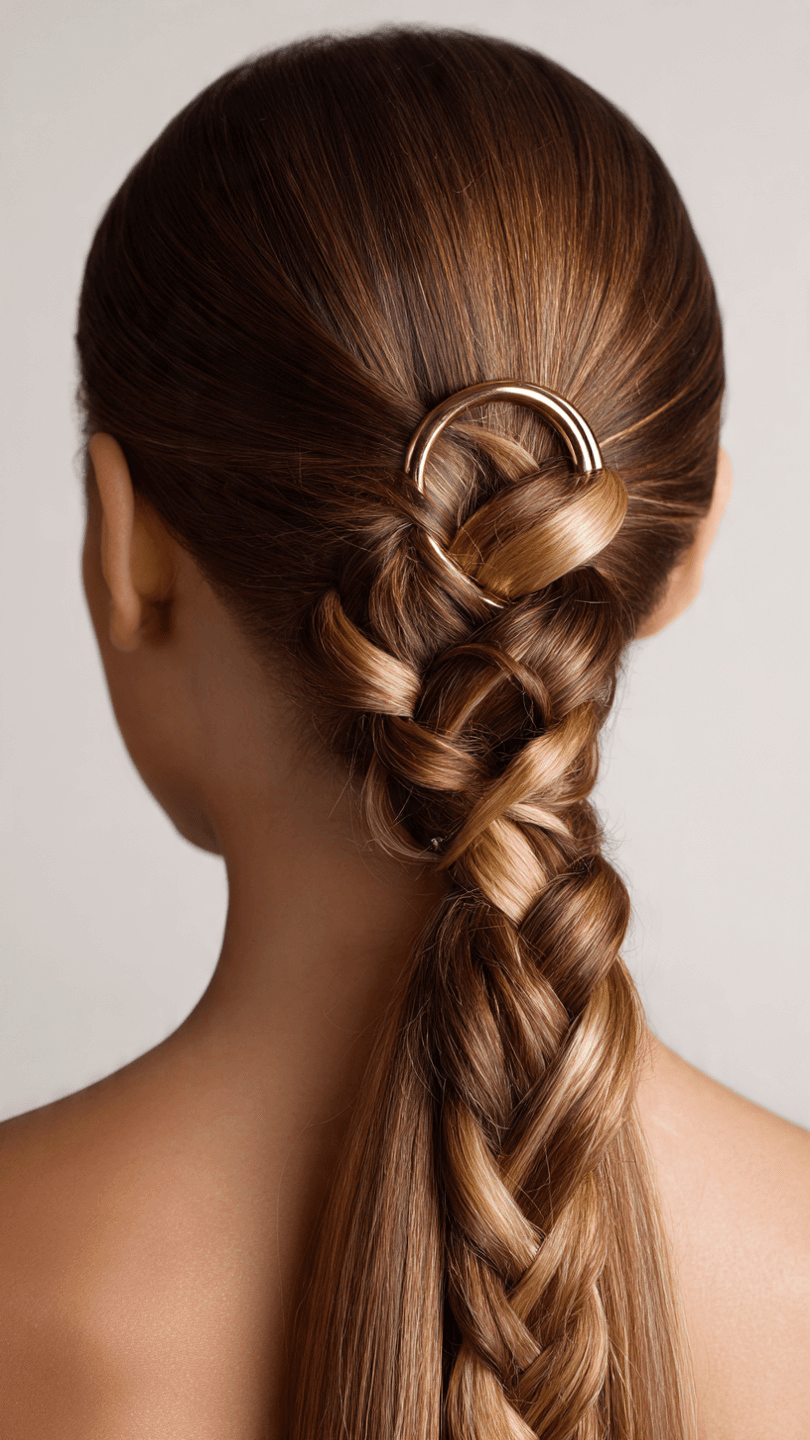 beautiful woman with sleek braided ponytail(1)