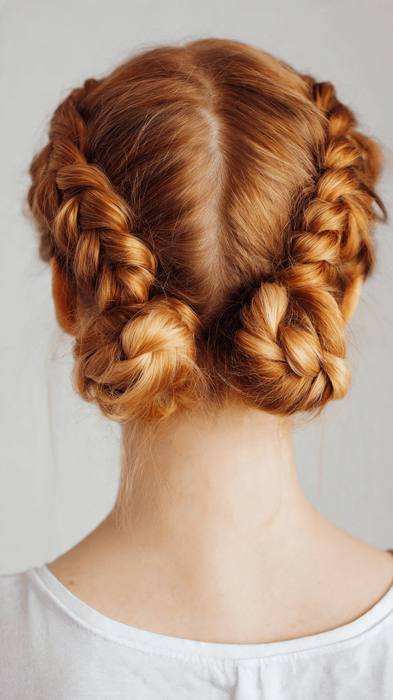 beautiful young woman with dutch braided