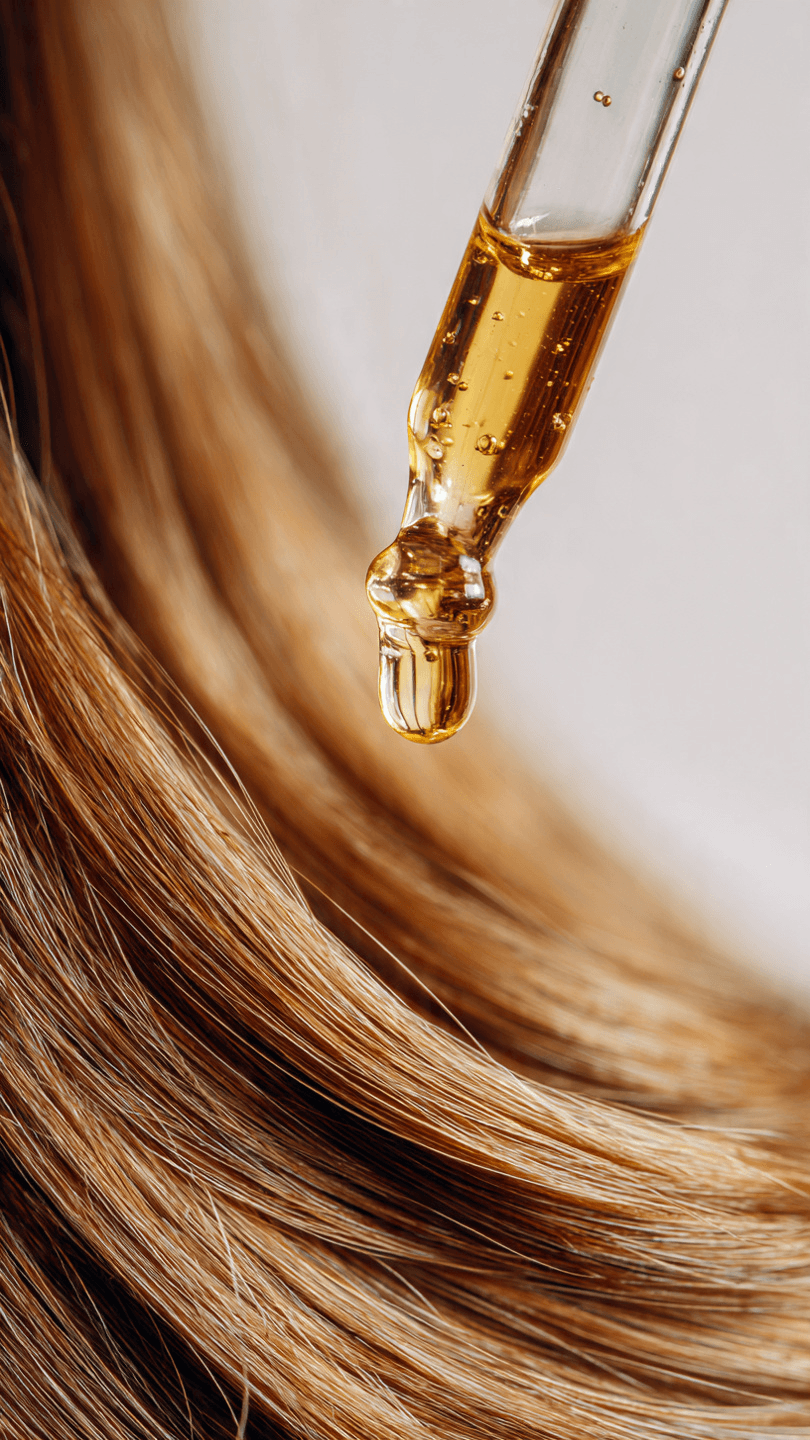 Die besten Haaröle für trockenes Haar 2026 ✨ close up of golden hair oil