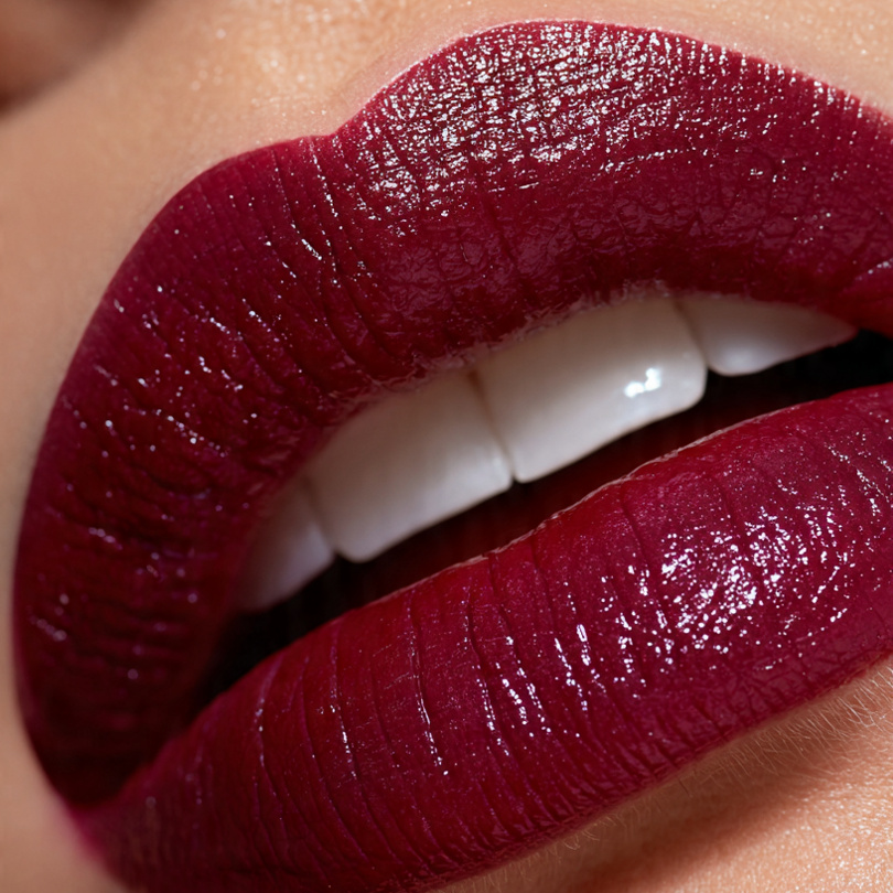 close up on lips with deep