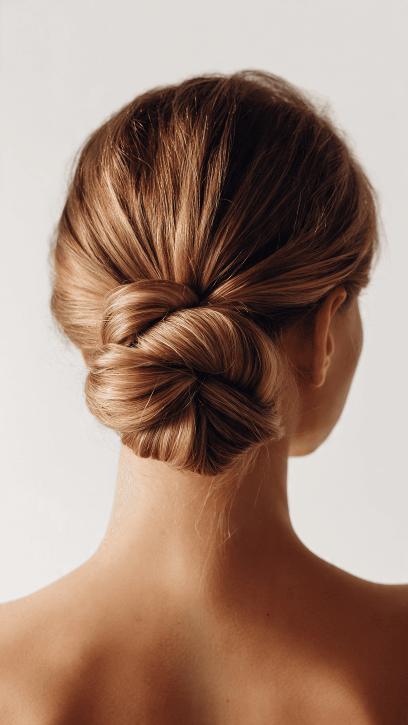 elegant woman with rope twist bun